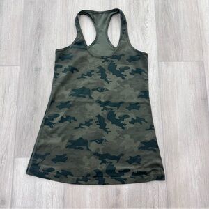 NWOT Lululemon Savasana Racerback tank green camo size 8